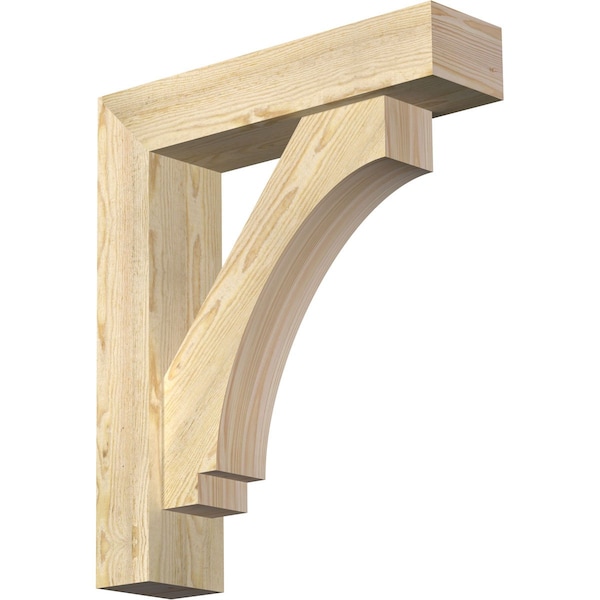 Ekena Millwork Imperial Block Rough Sawn Bracket w/ Offset Brace, Douglas Fir, 6"W x 24"D x 28"H BKT0604X24X28IMP05RDF - main